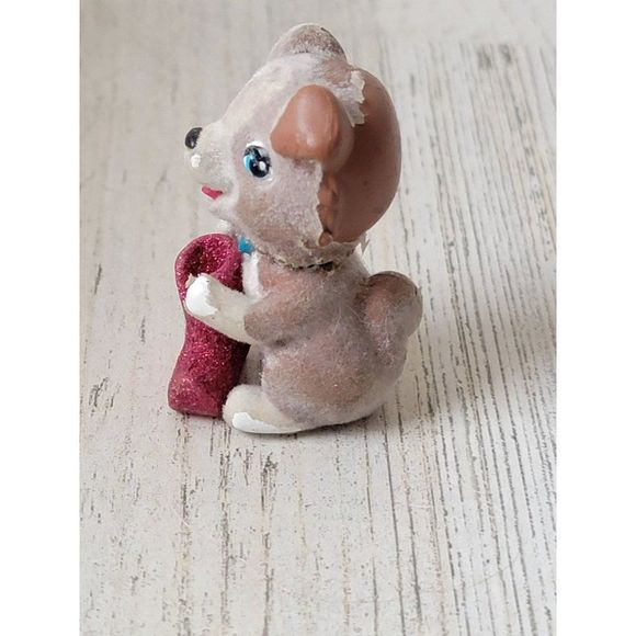 Flocked puppy AS IS pink glitter boot pet toy figure - Picture 2 of 5